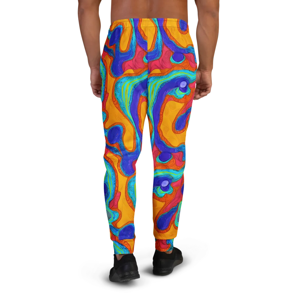 Tangerine Vortex on Men's Joggers — Back