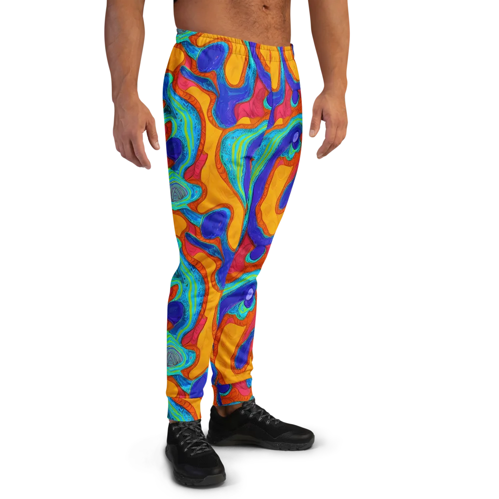 Tangerine Vortex on Men's Joggers — Right