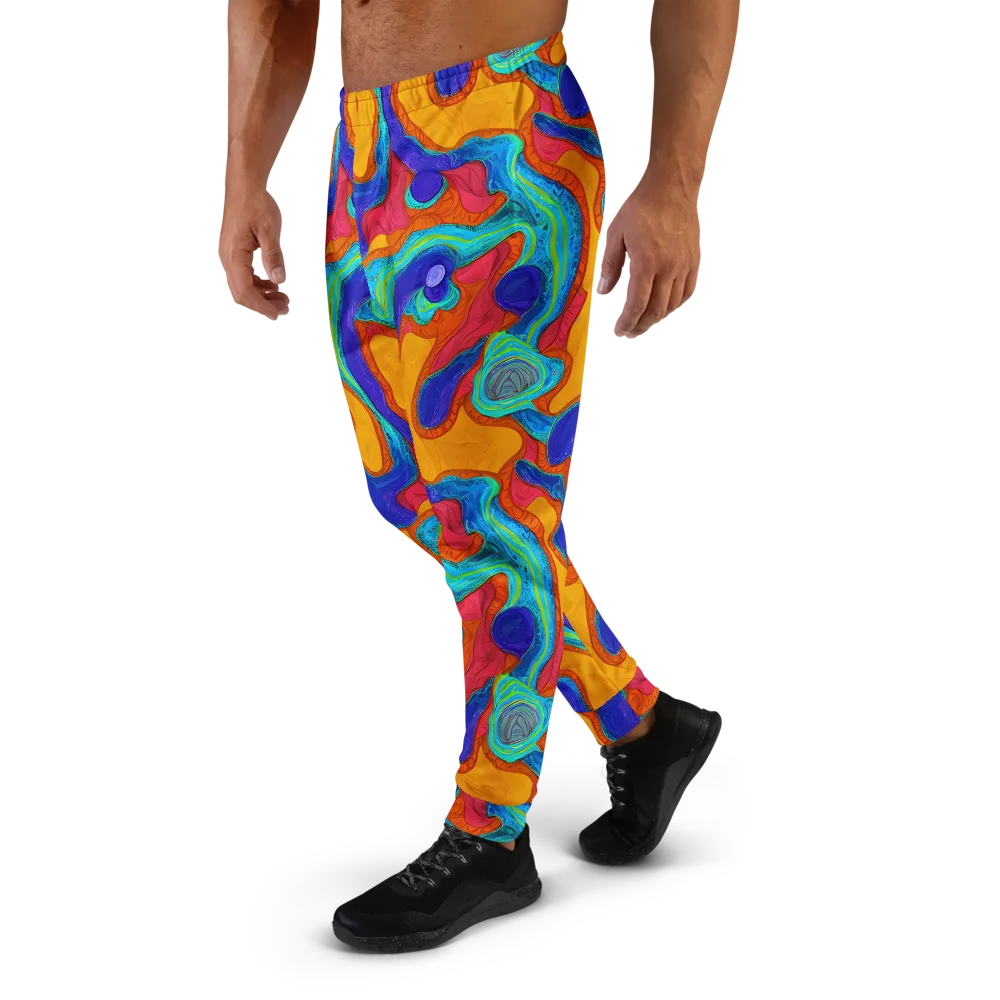 Tangerine Vortex on Men's Joggers — Left