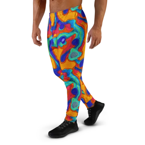 Tangerine Vortex on a Men's Joggers