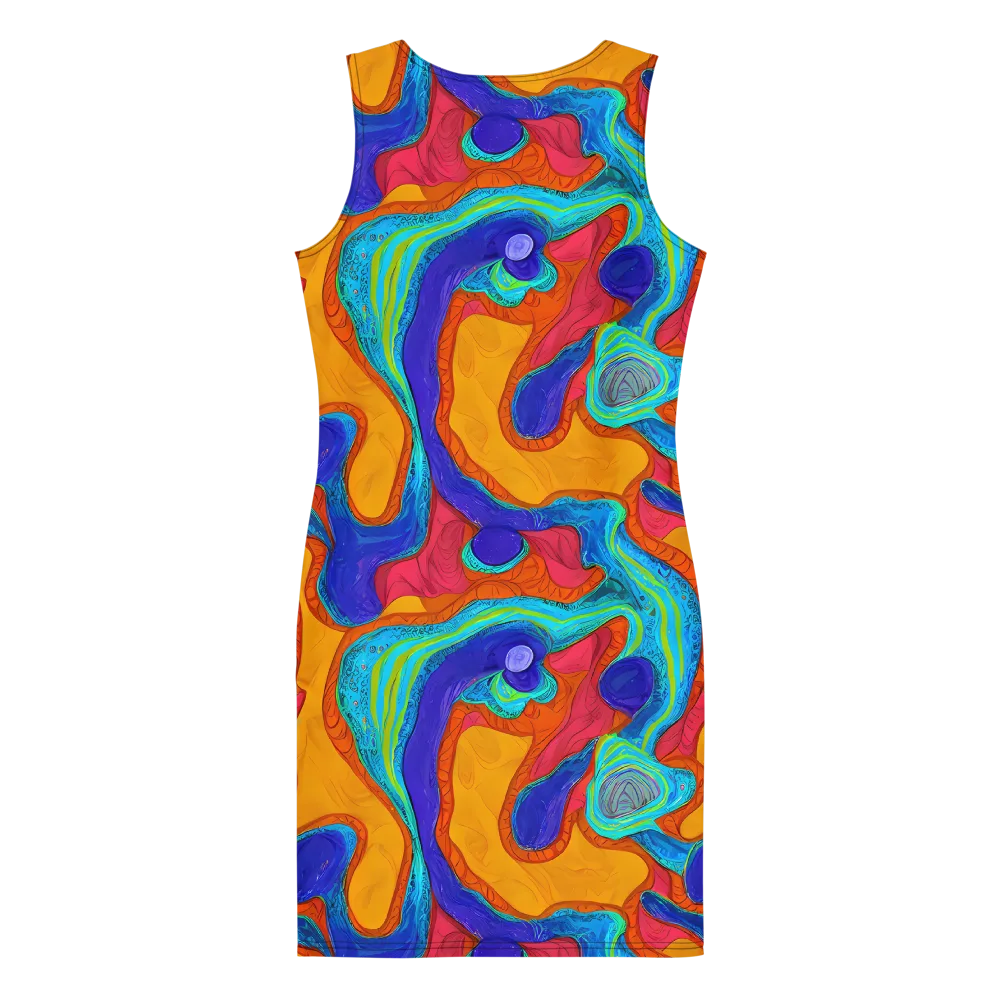 Tangerine Vortex on Bodycon Dress — Back