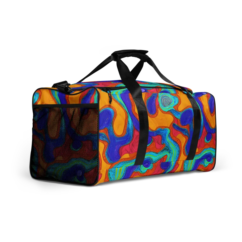 Tangerine Vortex on Duffle Bag — Right Front