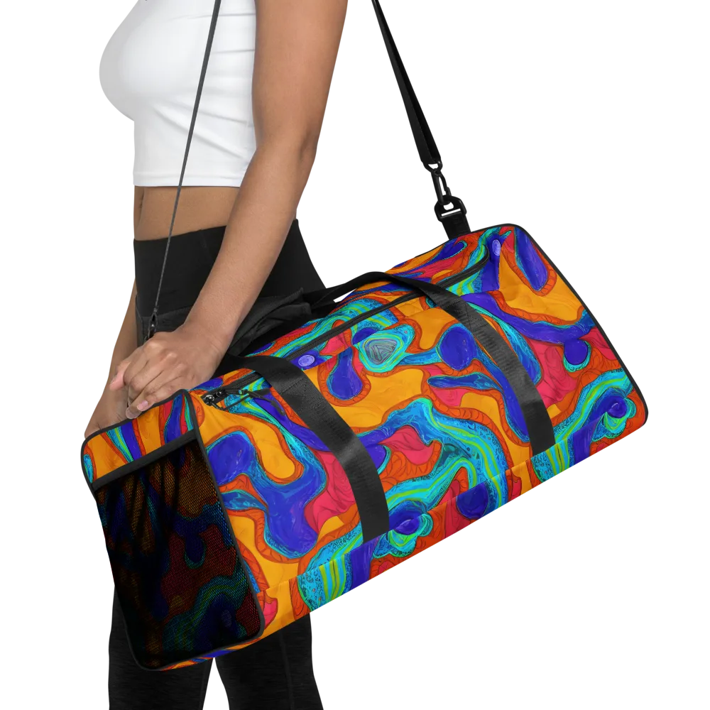 Tangerine Vortex on Duffle Bag — Front