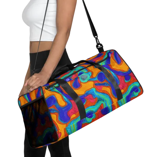 Tangerine Vortex on a Duffle Bag