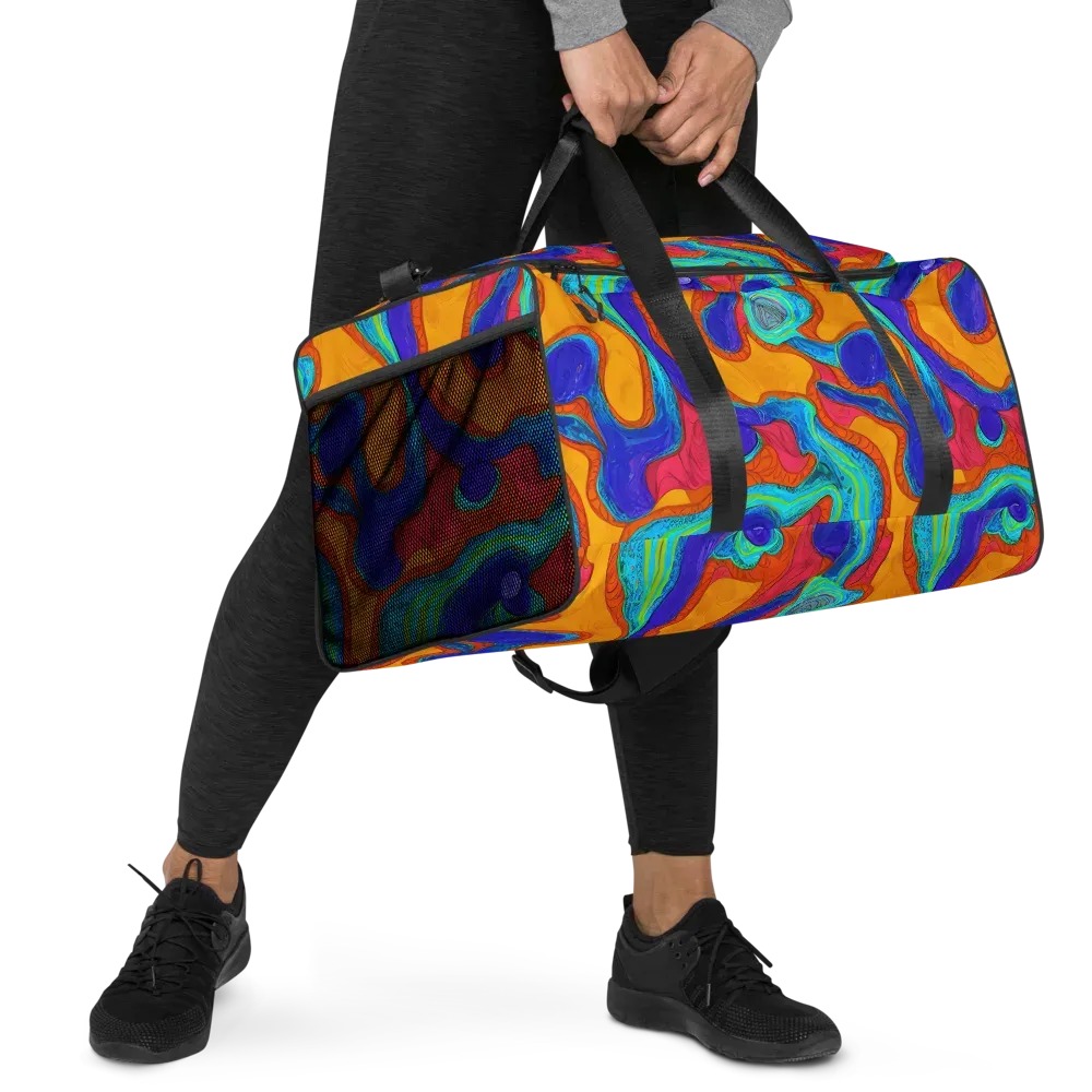 Tangerine Vortex on Duffle Bag — Right Front