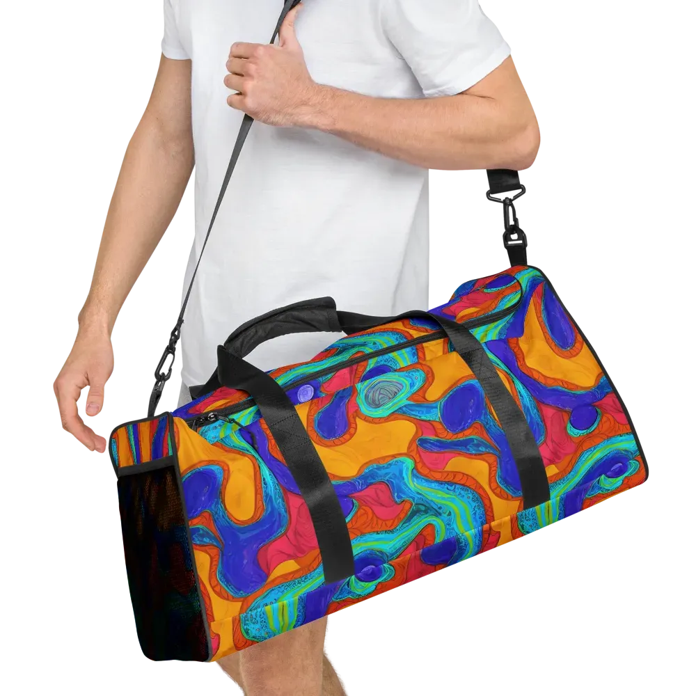 Tangerine Vortex on Duffle Bag — Right Front