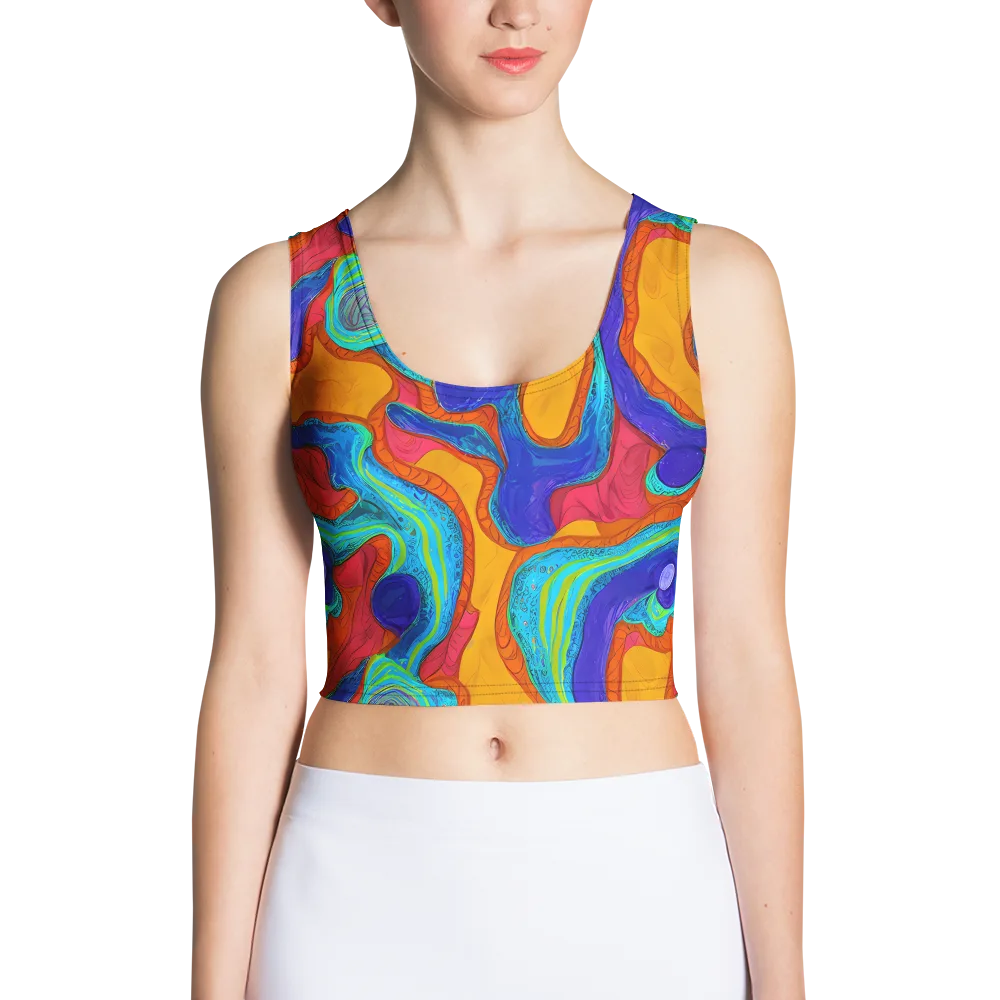 Tangerine Vortex on Crop Top — Front