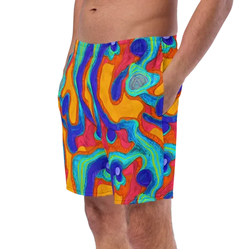 Tangerine Vortex on a Swim Trunks