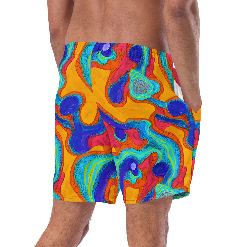 Tangerine Vortex on Swim Trunks — Right Back