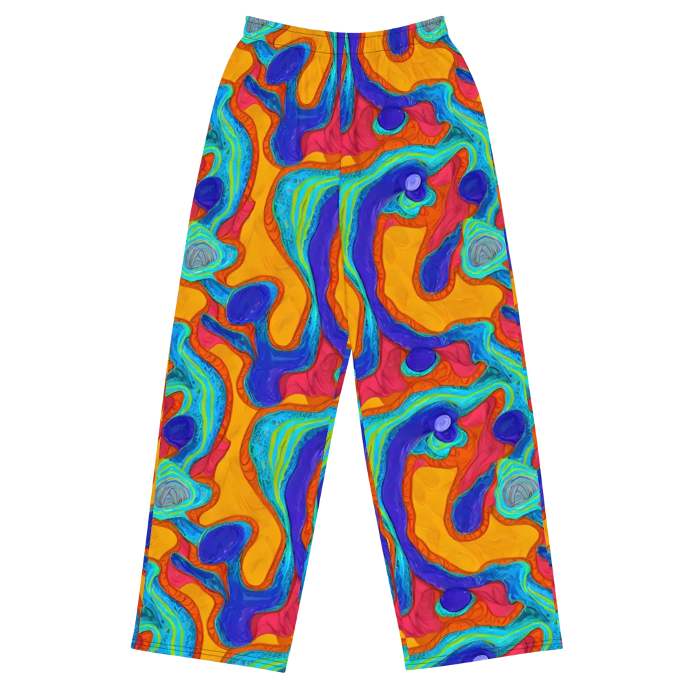 Tangerine Vortex on Wide-Leg Pants — Front