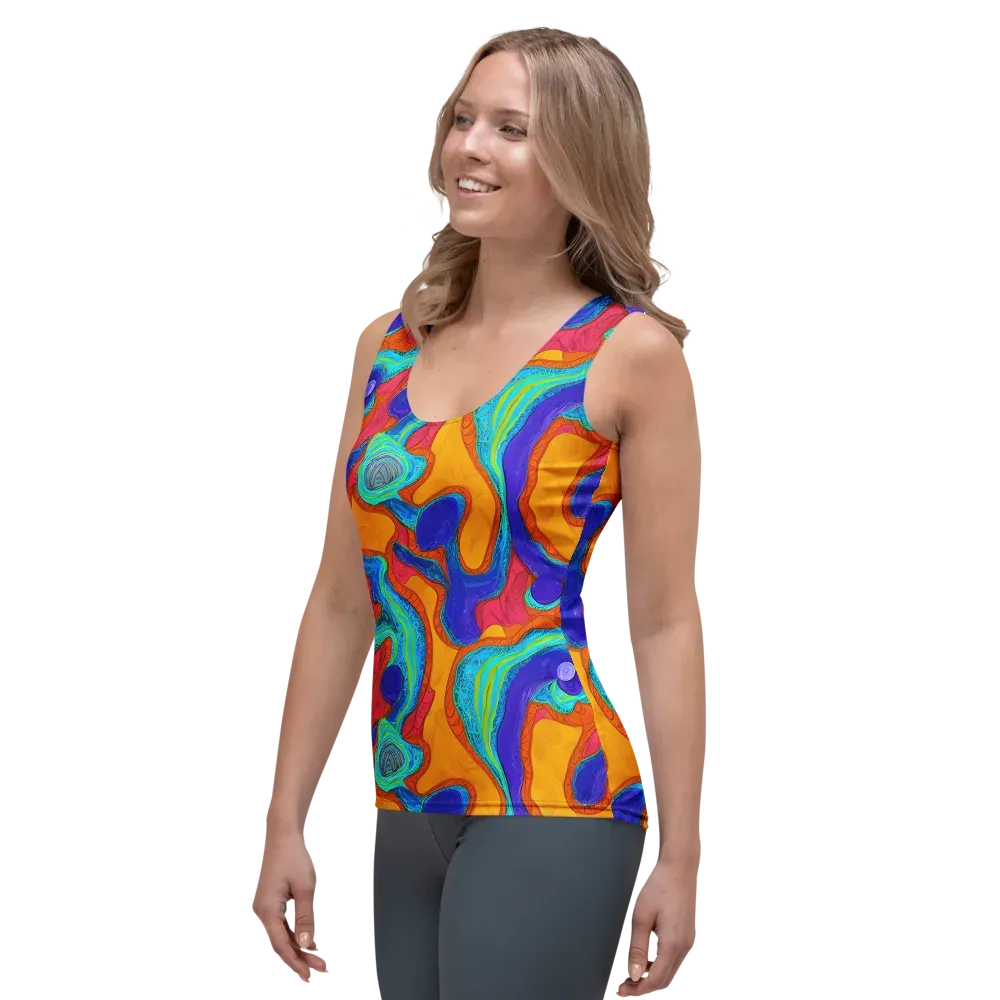 Tangerine Vortex on Women's Tank Top — Left Front