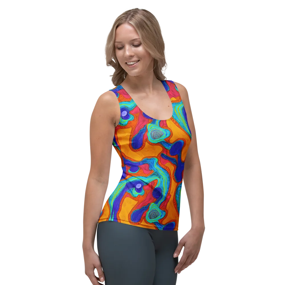 Tangerine Vortex on Women's Tank Top — Right Front