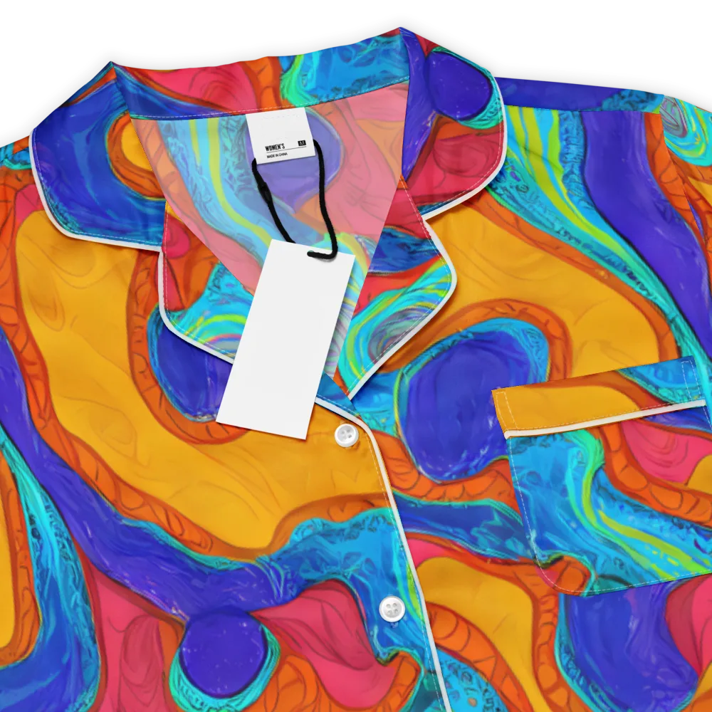 Tangerine Vortex on Women's Short Sleeve Pajama Top — Product details
