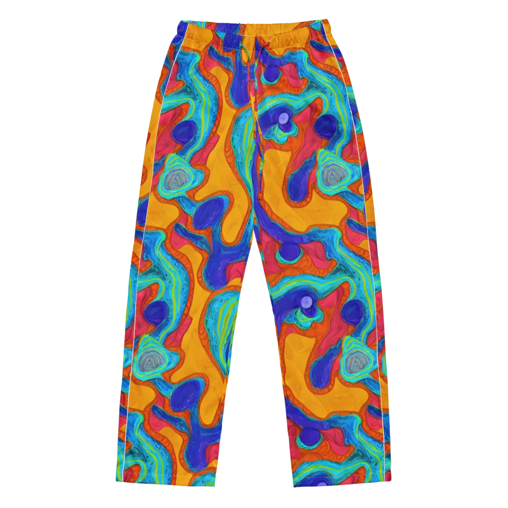 Tangerine Vortex on Women's Pajama Pants — Front