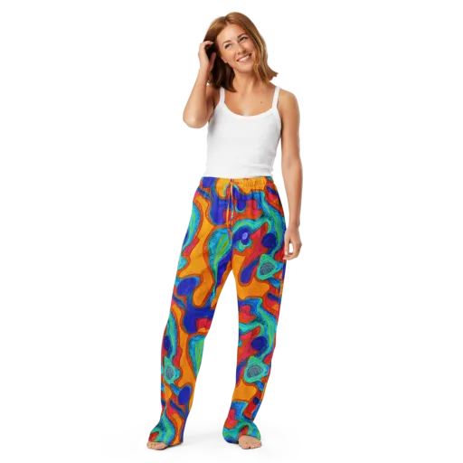 Tangerine Vortex on a Women's Pajama Pants