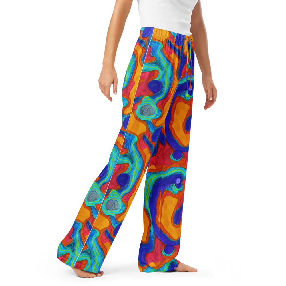 Tangerine Vortex on Women's Pajama Pants — Right Front