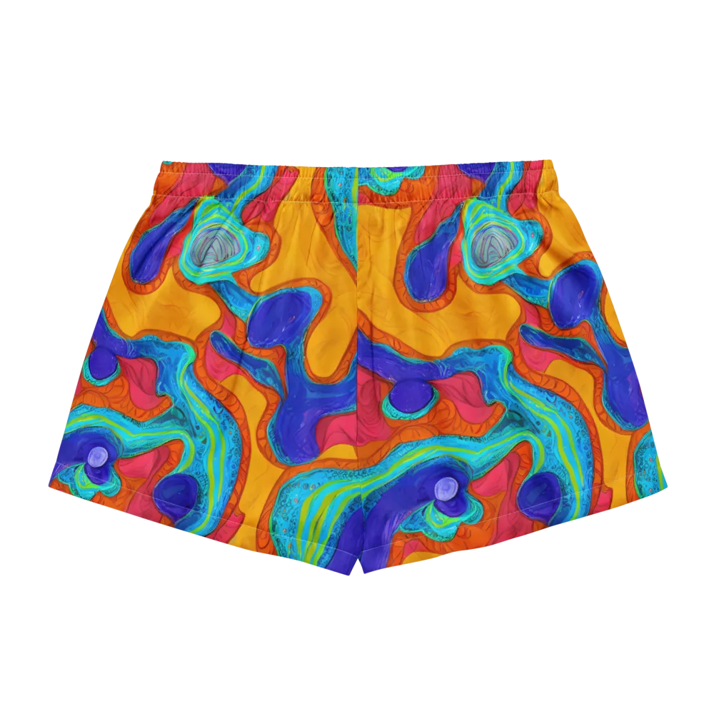 Tangerine Vortex on Women's Pajama Shorts — Back