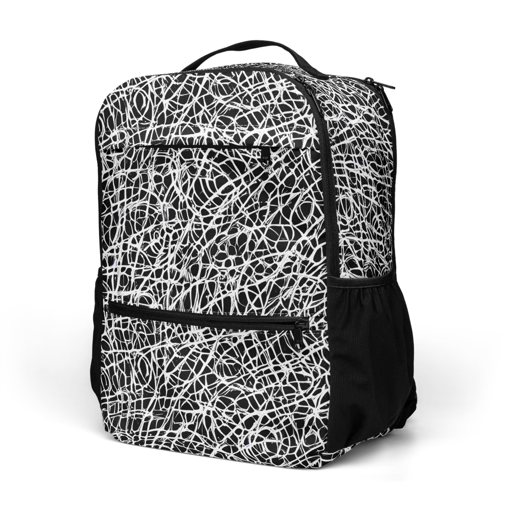Midnight Scribble on Utility Backpack — Left Front