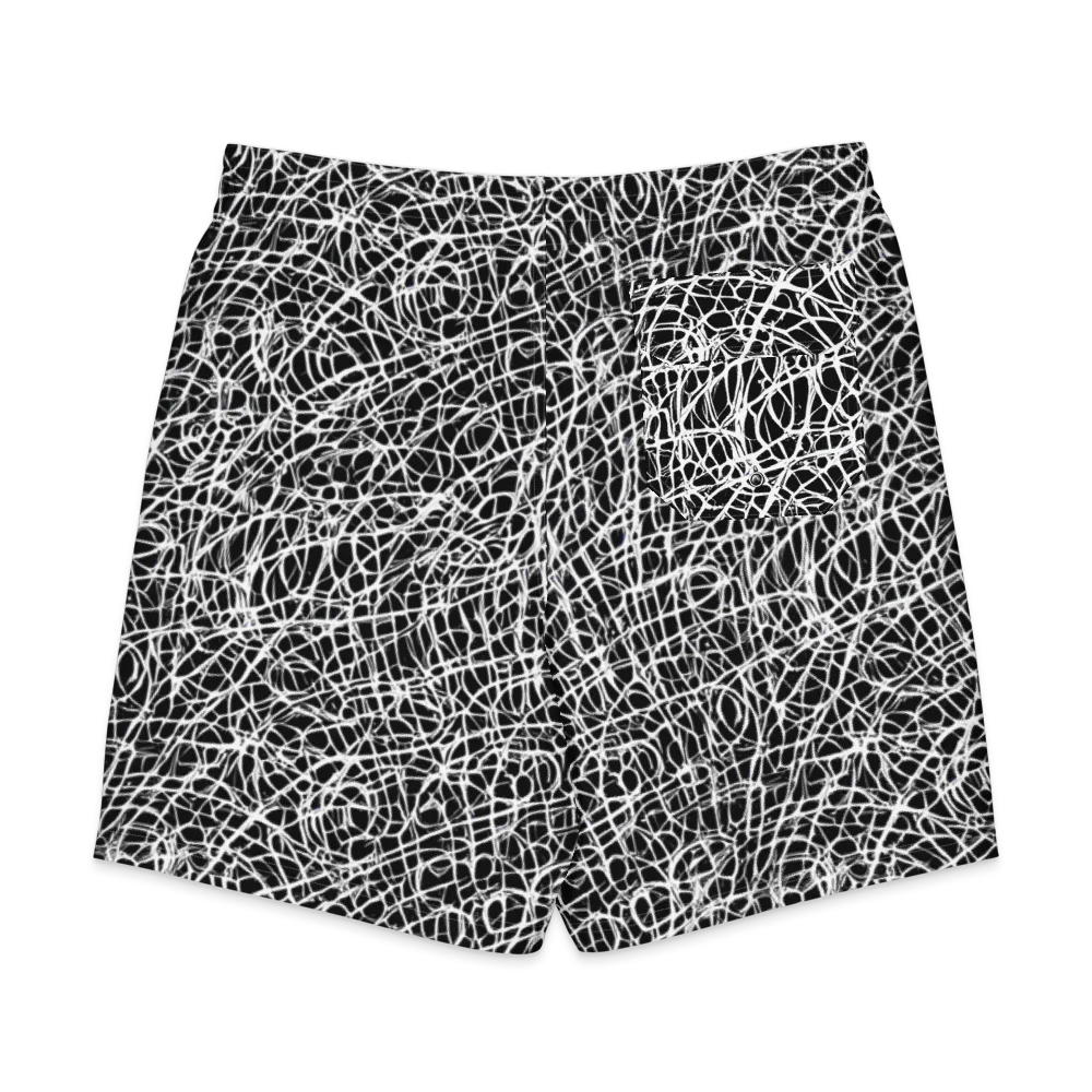 Midnight Scribble on Men's Board Shorts — Back
