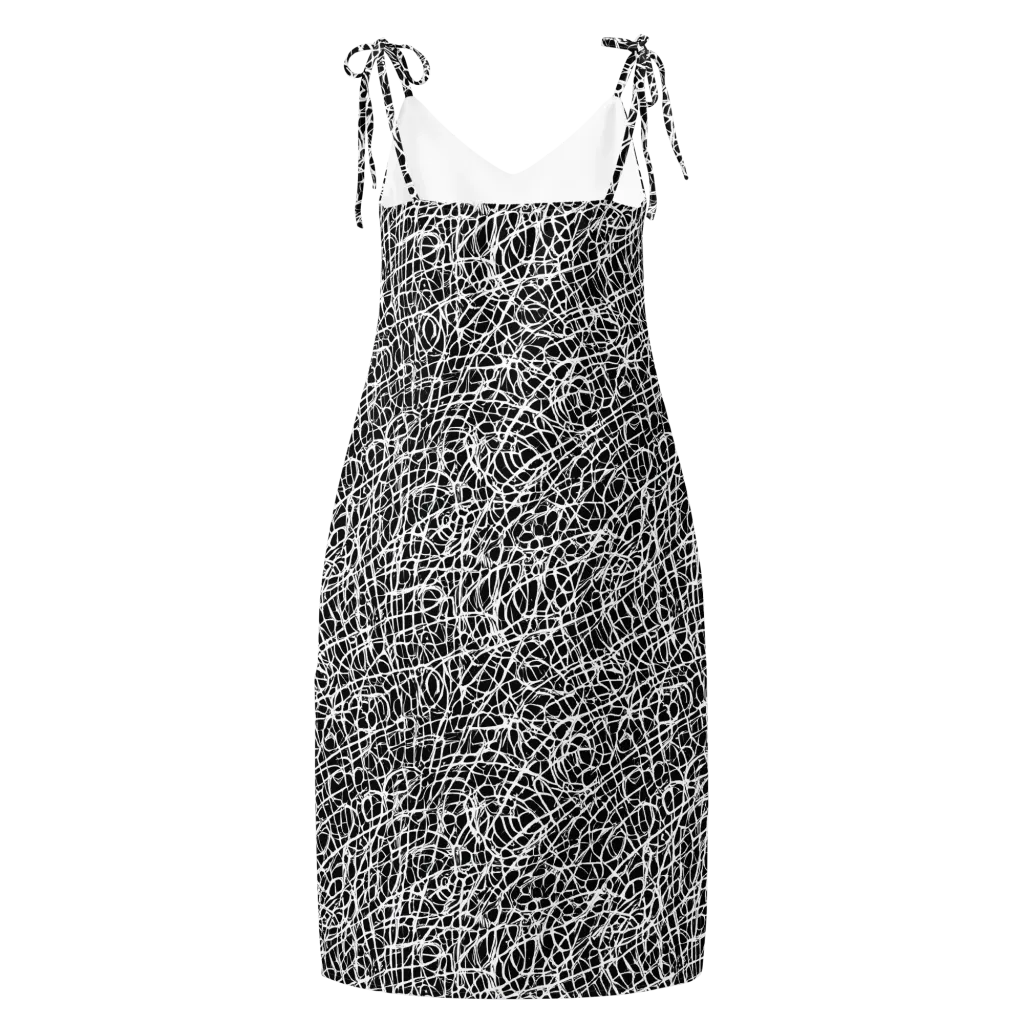 Midnight Scribble on Slip Dress — Back