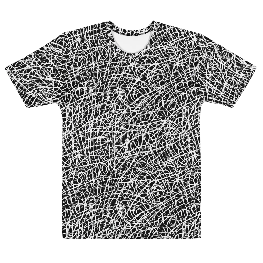 Midnight Scribble on Men's Cotton Crew Neck T-Shirt — Front