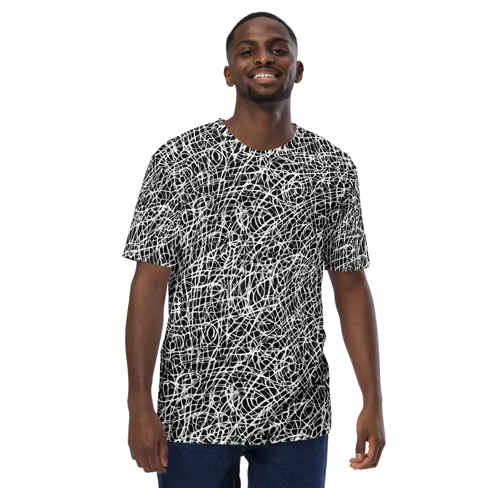 Midnight Scribble on Men's Crew Neck T-Shirt — Front