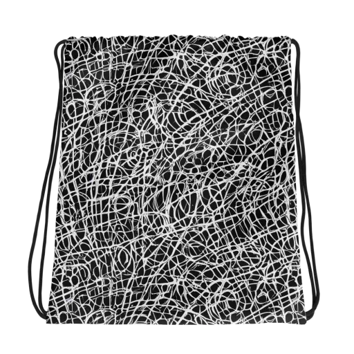 Midnight Scribble on a Drawstring Bag