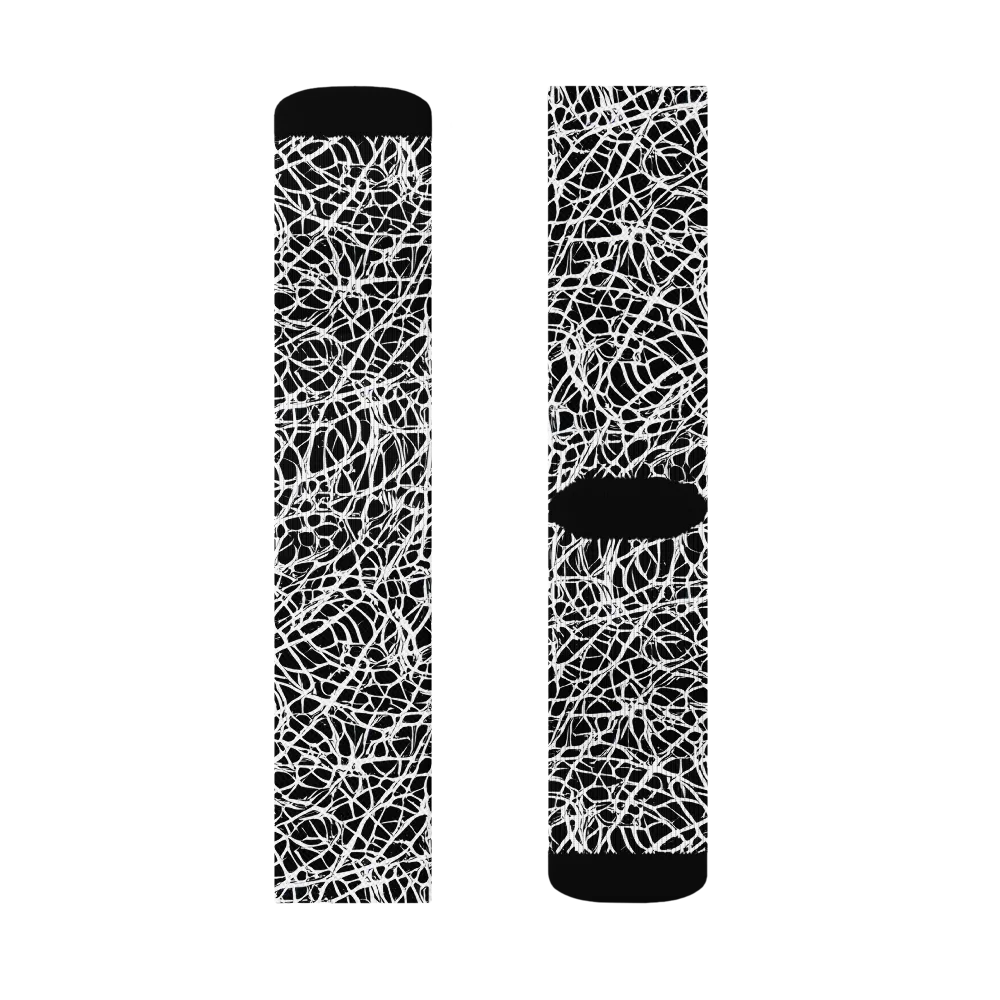 Midnight Scribble on Socks — Right Sock