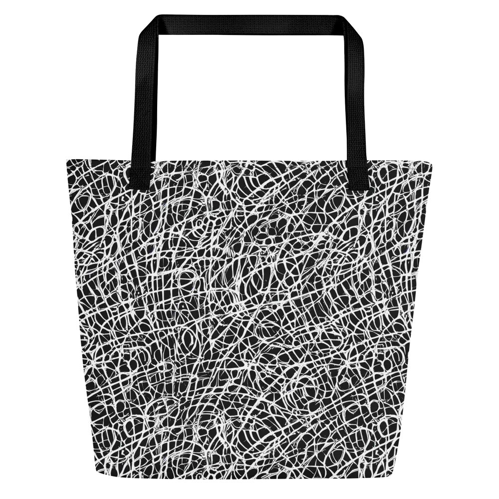 Midnight Scribble on Large Tote Bag W/ Pocket — Front