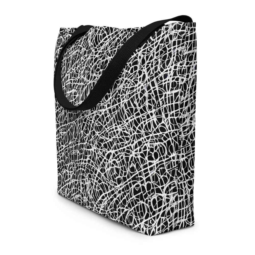 Midnight Scribble on Large Tote Bag W/ Pocket — Front