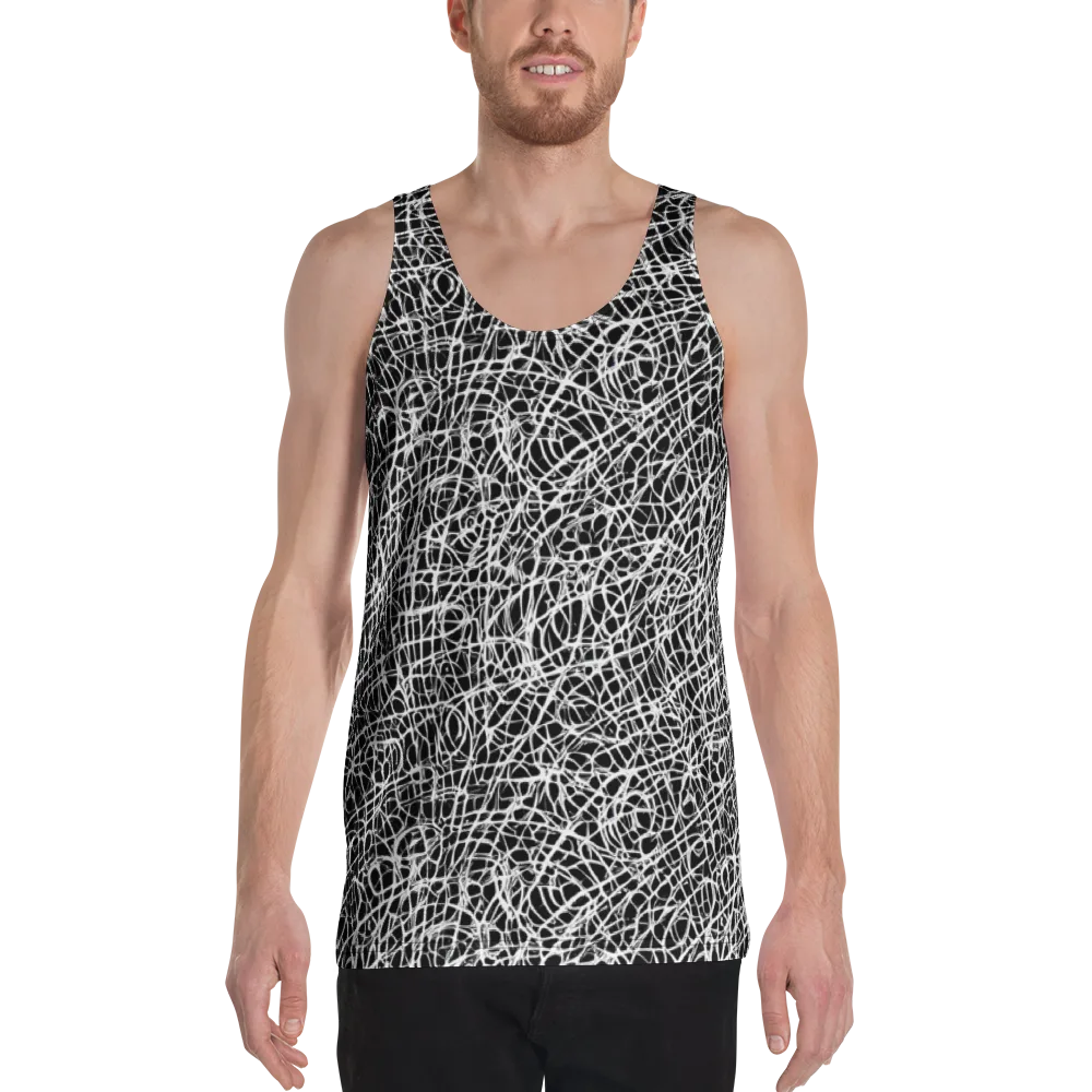 Midnight Scribble on Men's Tank Top — Front