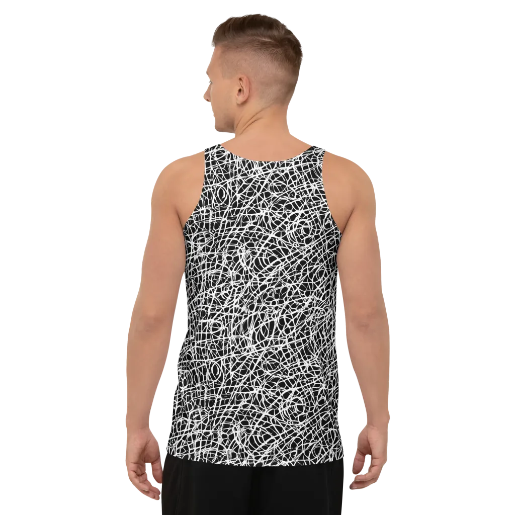 Midnight Scribble on Men's Tank Top — Back