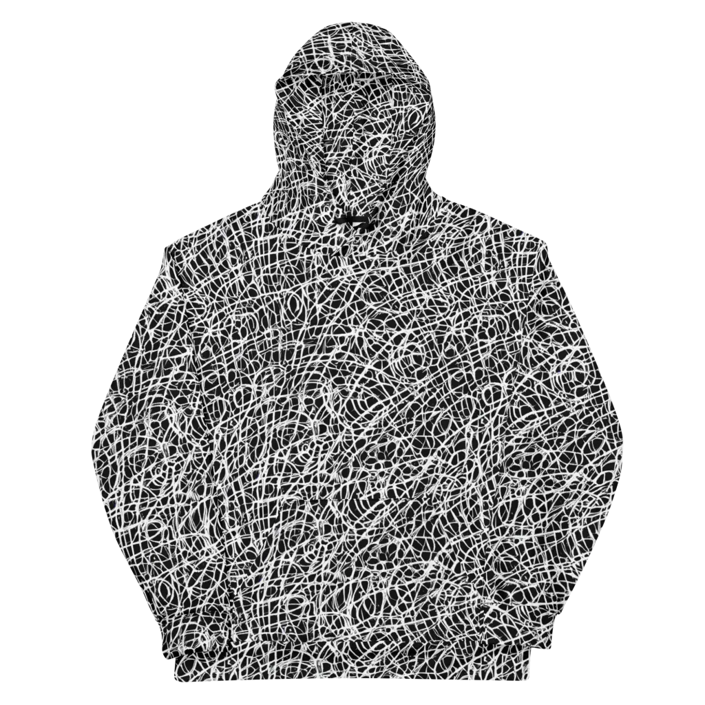Midnight Scribble on Cotton Hoodie — Front