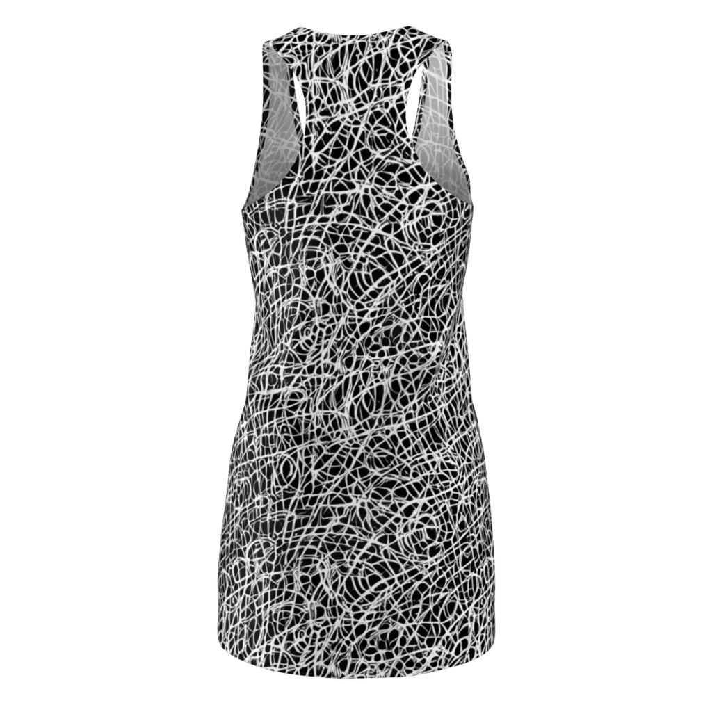 Midnight Scribble on Racerback Dress — Back