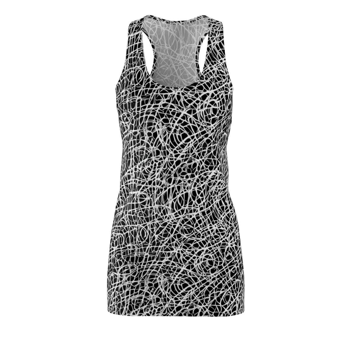 Midnight Scribble on Racerback Dress — Front
