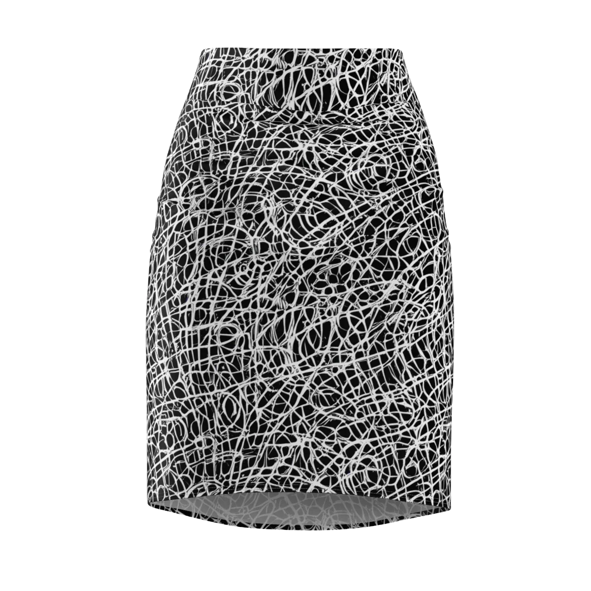 Midnight Scribble on Pencil Skirt — Front