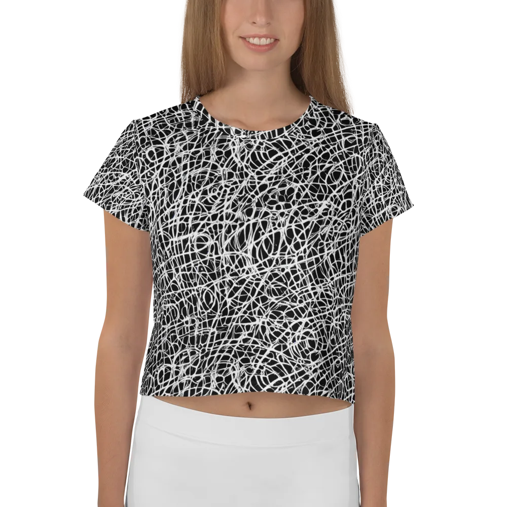 Midnight Scribble on Crop Tee — Front