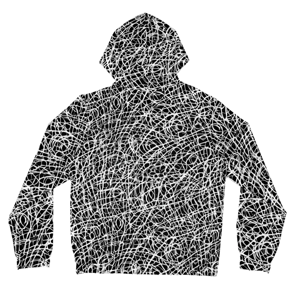 Midnight Scribble on Women's Full-Zip Hoodie — Back