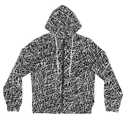 Midnight Scribble on a Women's Full-Zip Hoodie