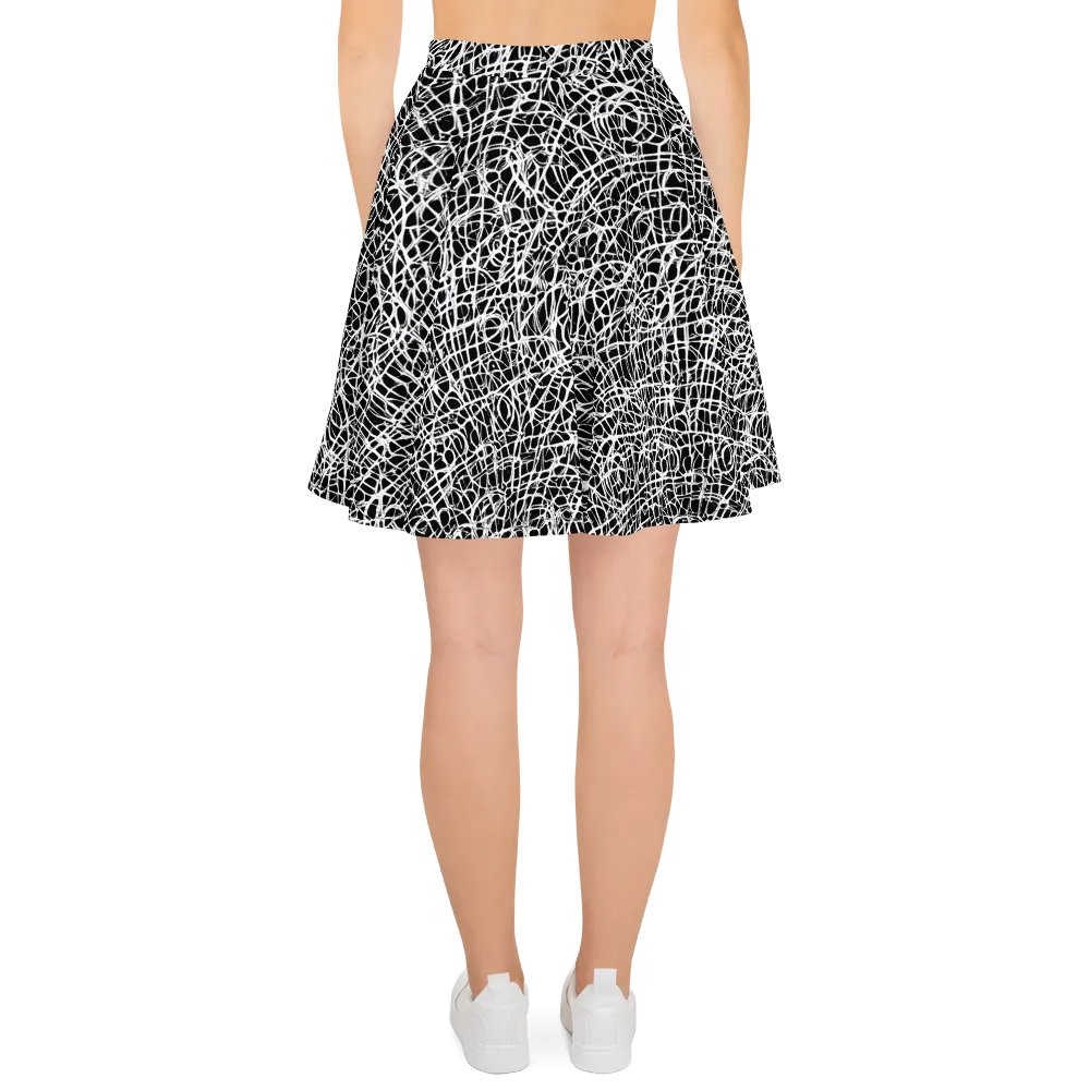 Midnight Scribble on Skater Skirt — Back