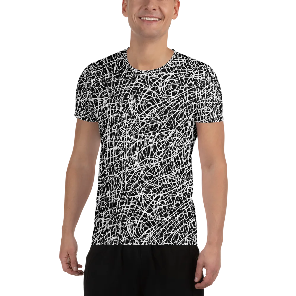 Midnight Scribble on Men's Athletic T-Shirt — Front