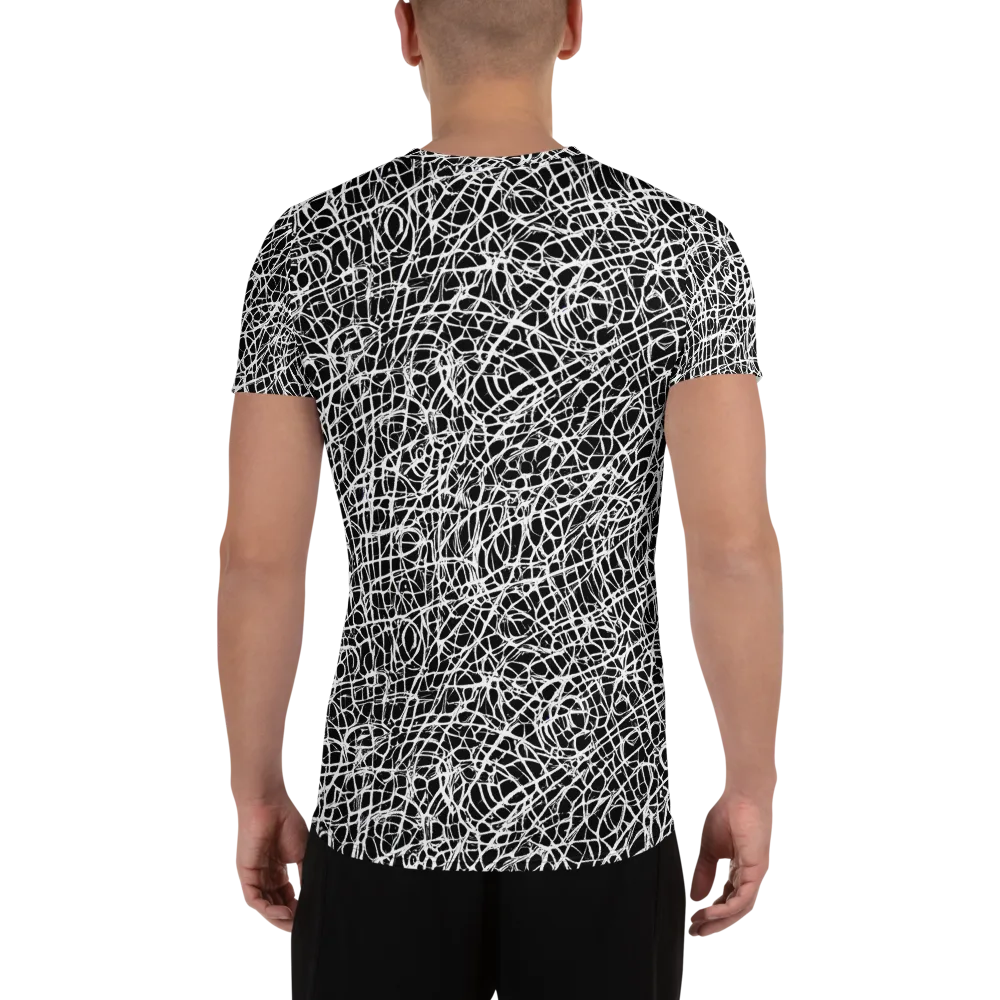 Midnight Scribble on Men's Athletic T-Shirt — Back