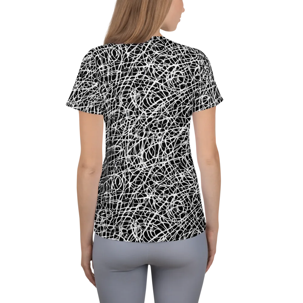 Midnight Scribble on Women's Athletic T-Shirt — Back