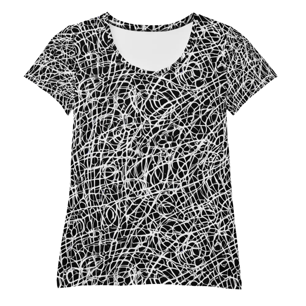 Midnight Scribble on Women's Athletic T-Shirt — Front