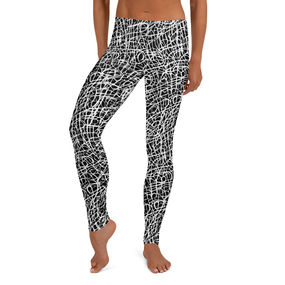 Midnight Scribble on Leggings — Front
