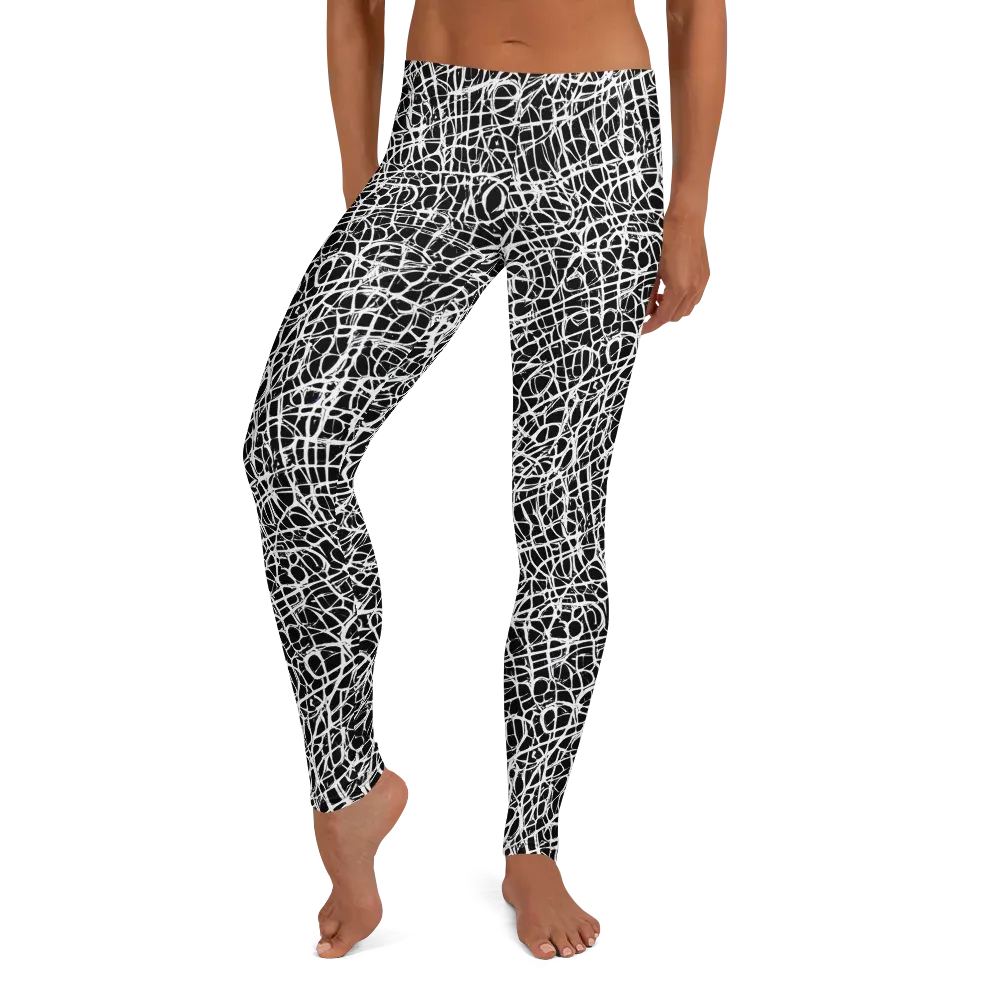 Midnight Scribble on Leggings — Front