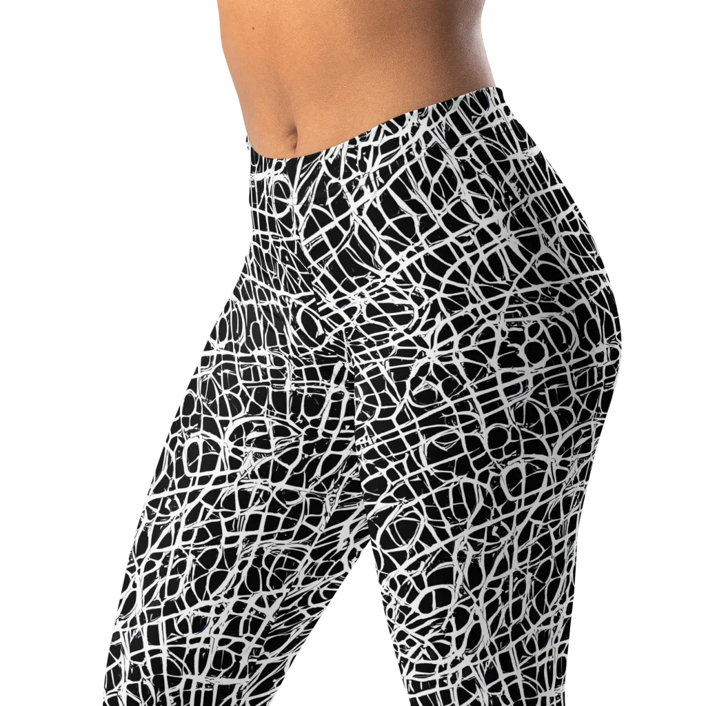 Midnight Scribble on Leggings — Left Front