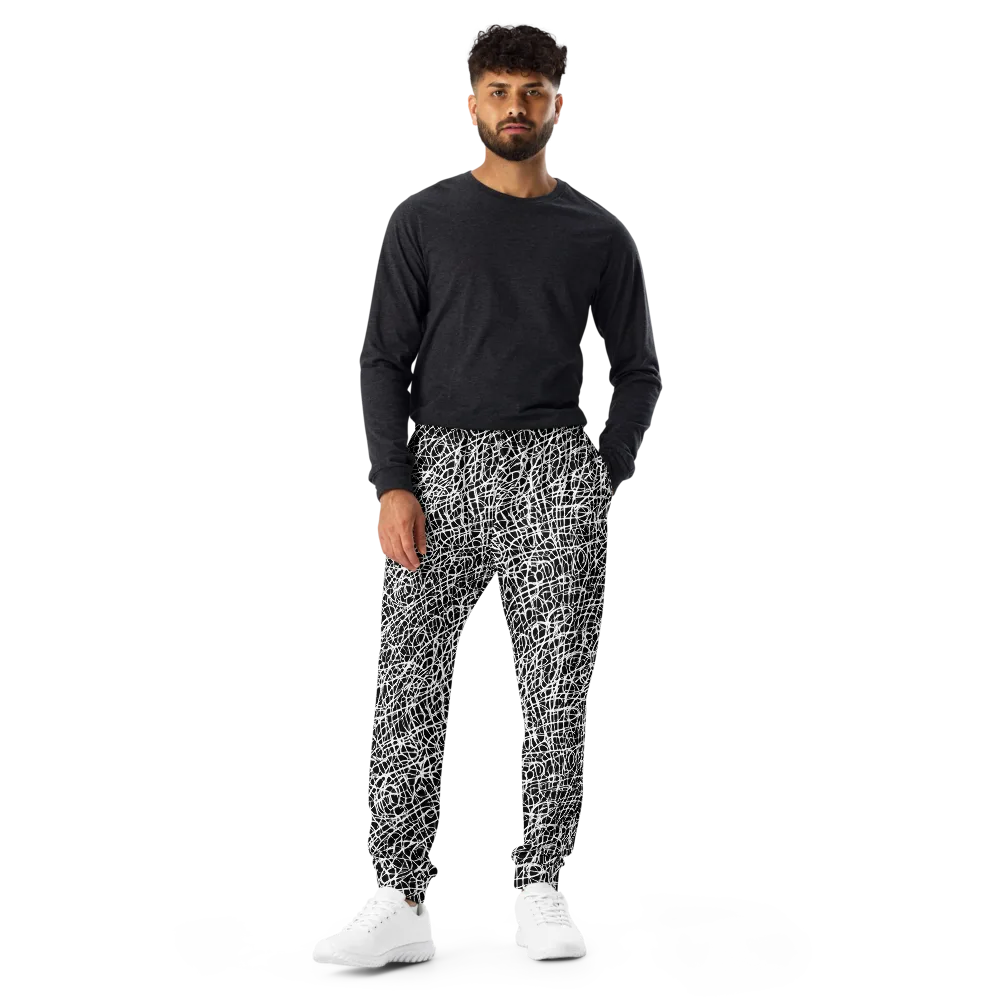 Midnight Scribble on Men's Joggers — Front