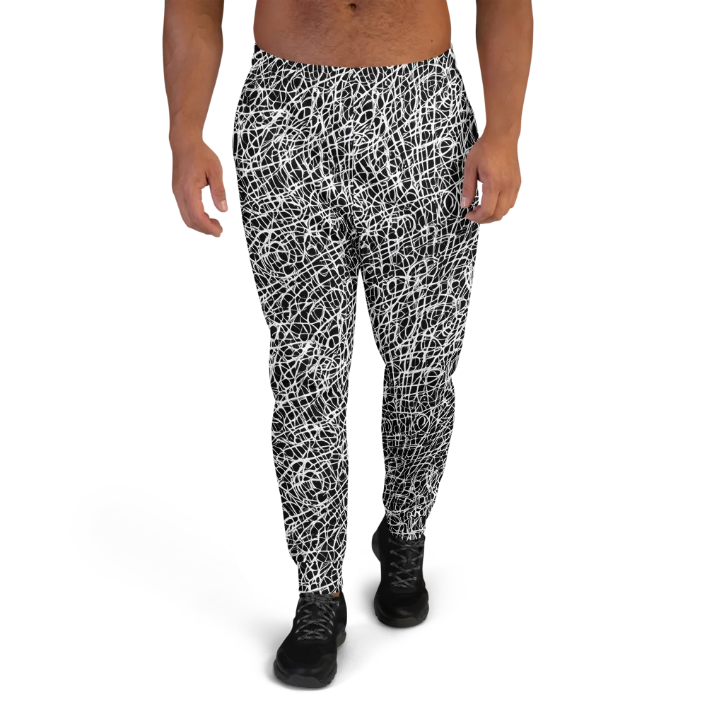 Midnight Scribble on Men's Joggers — Front