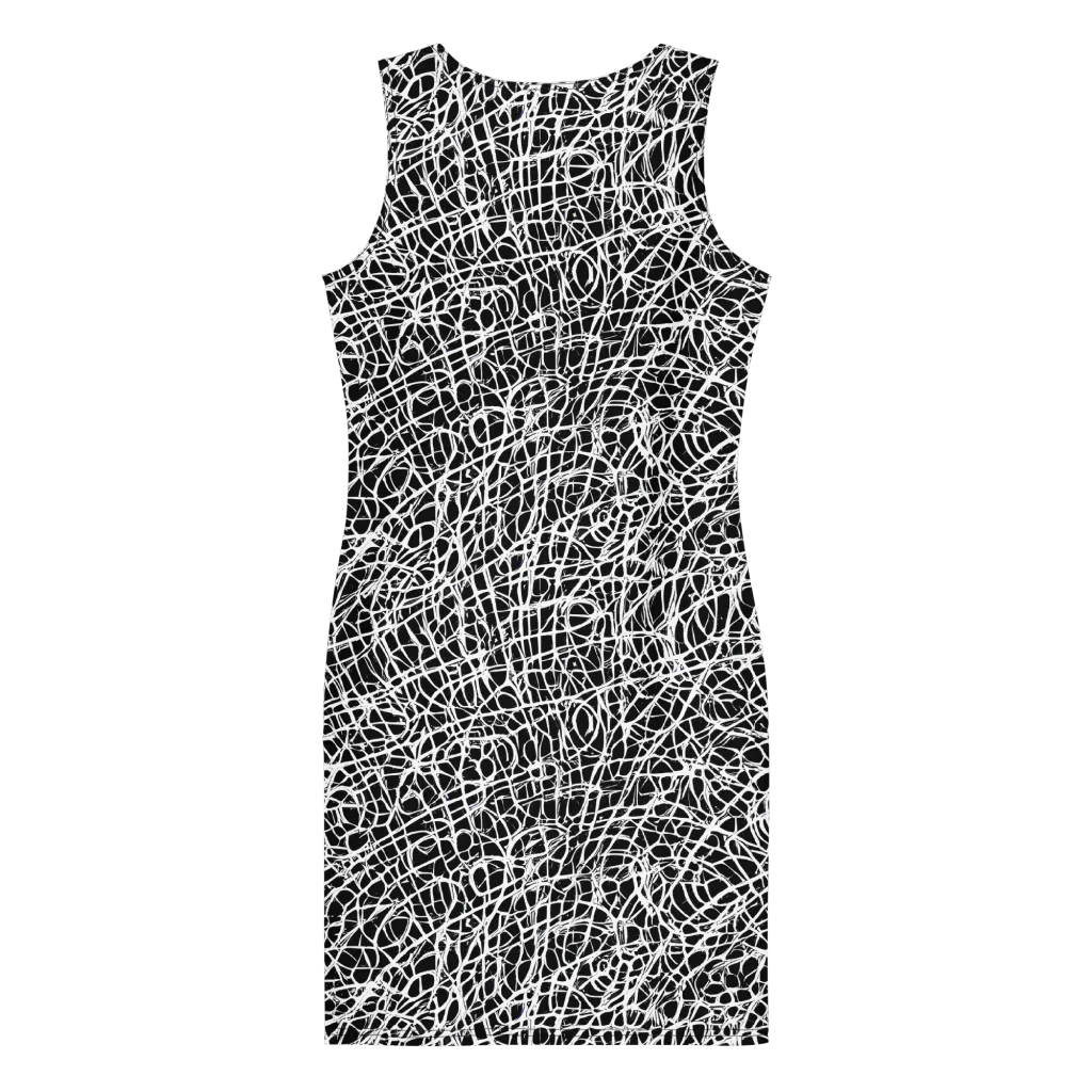 Midnight Scribble on Bodycon Dress — Back